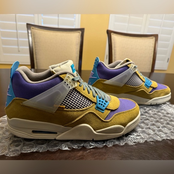 Nike Air Jordan 4 Retro x Union Desert Moss Sneaker Shoes Size US 13 - Picture 5 of 14